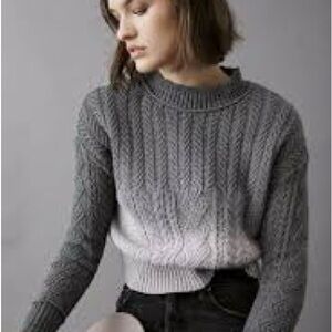 Anthropologie Dip Dyed Marci Cable Knit Ombré Sweater